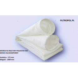 Worek filtracyjny - poliester 350 wodo-olejoodporny - średnica 175 mm, długość 1000 mm